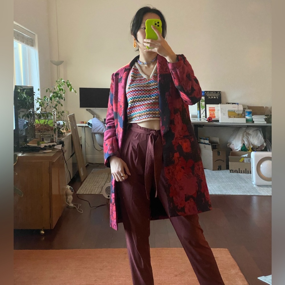 House of Harlow x Revolve red floral coat